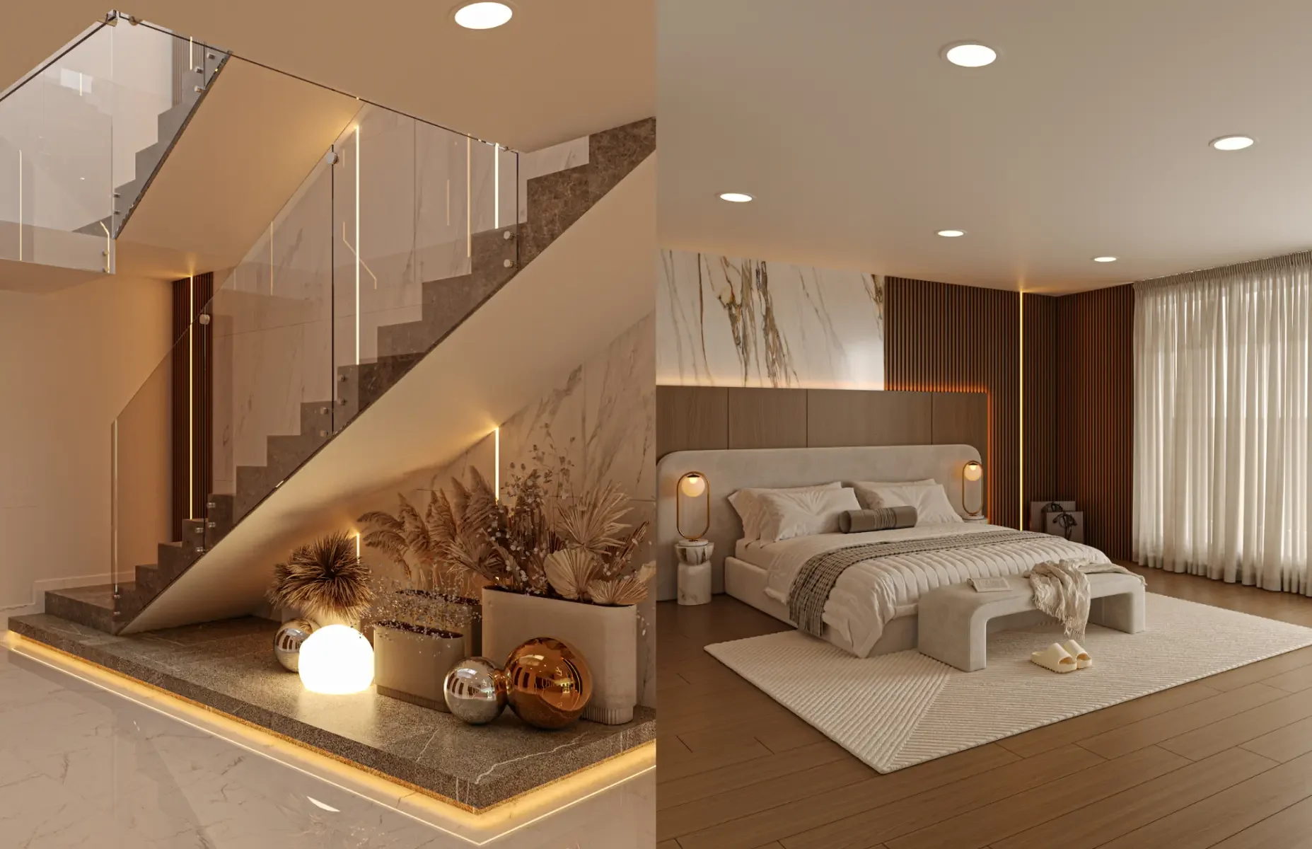 Distribución arquitectónica eficiente en residencias de lujo